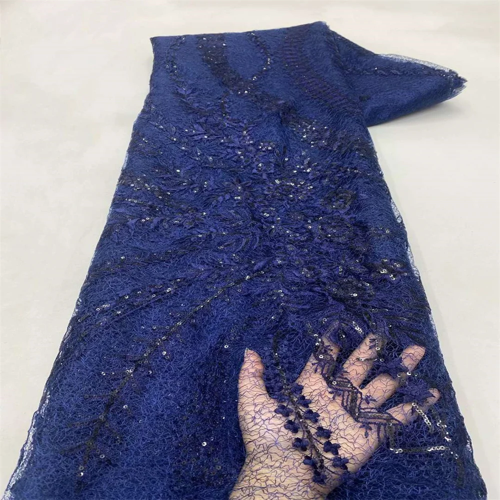 Новинка 2024 роскошное Африканское Тюлевое кружево блестящие бусины французское