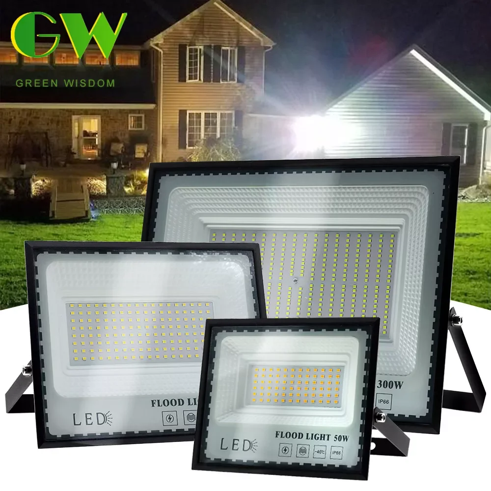 

NEW2023 50W 100W 200W 300W LED Flood Light AC 220V Outdoor Floodlight Spotlights IP66 Waterproof Super Bright LED Street Lamp fo
