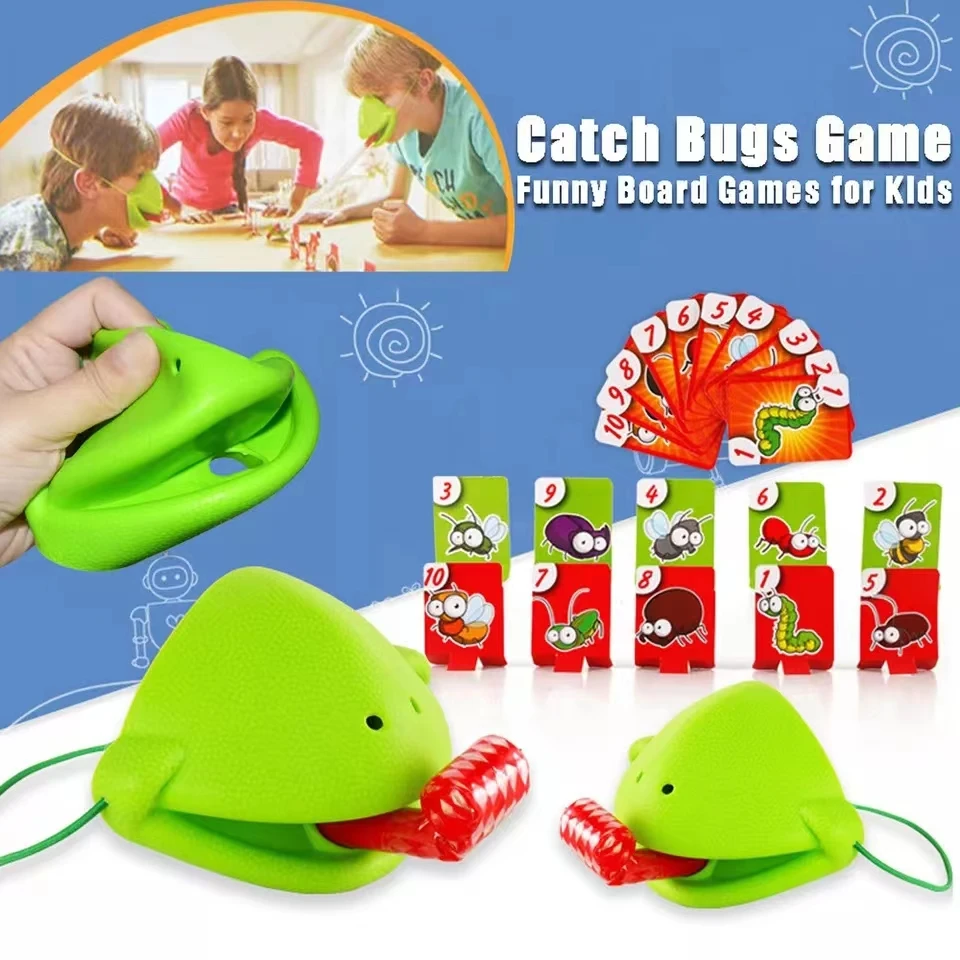 

Tongue Games Greedy Chameleon Frog Take Card Game Quick Sticking Tongue Out Puzzle Interactive Funny Toys Kids