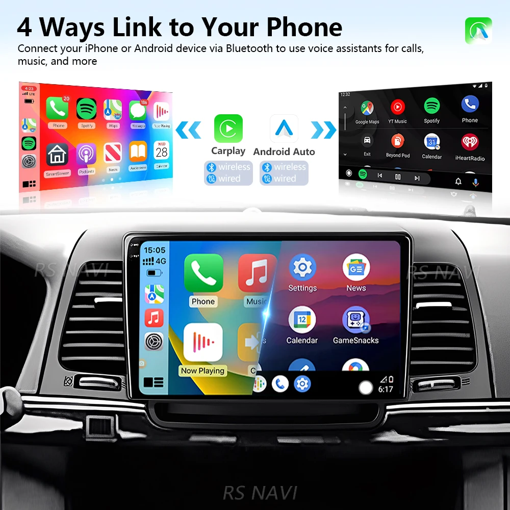 Фото Автомагнитола Android 16 Carplay Auto 2K с беспроводным подключением для KIA Opirus GH 2006-2011, GPS, мультимедиа, стереосистема, головное устройство №3
