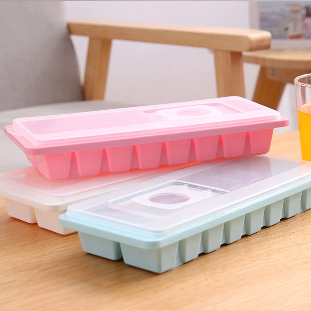 

16 Grids Ice Cube Tray Cool Freeze Mold Maker with Cover Household Plastic Ice Block Mould