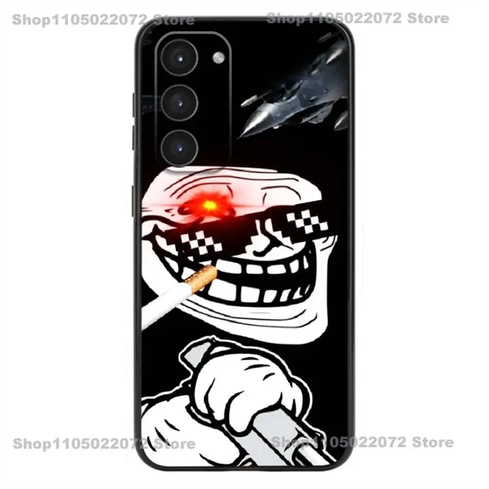 Фото Чехол для телефона Samsung Galaxy A20,21s,22,31,32,52,53,72,73,80,91 с забавными комиксами T-Trollfaces Comics MemeS, мягкий жидкий силиконовый черный чехол №2