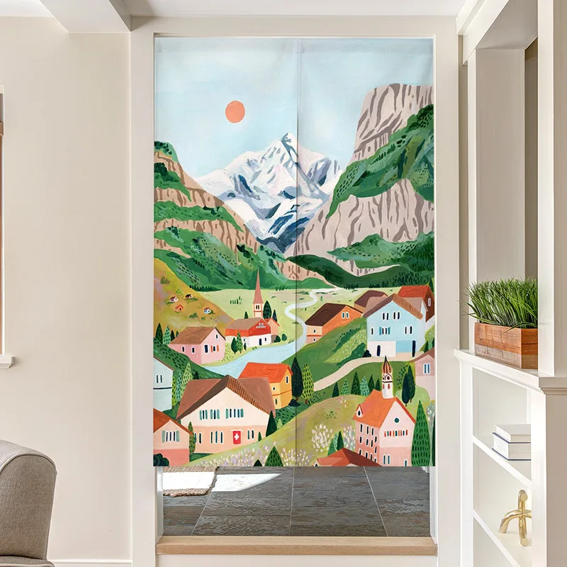 Скандинавские Ins ручная роспись дверная занавеска перегородка для спальни