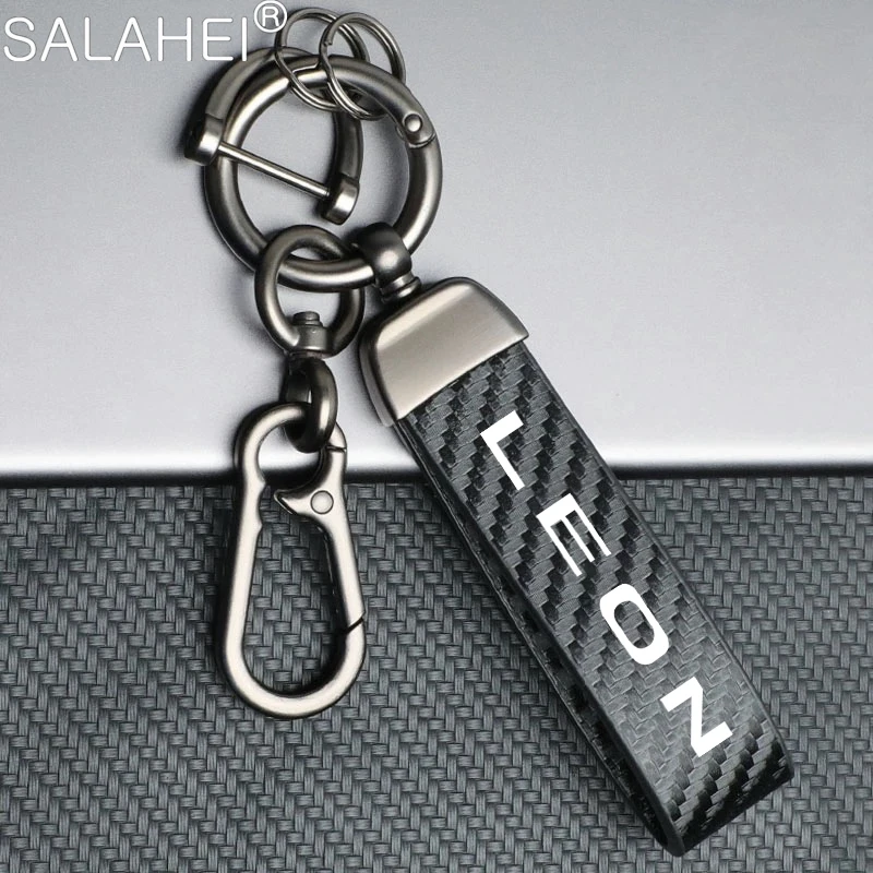 Кожаный автомобильный брелок из углеродного волокна подвеска деловые подарки