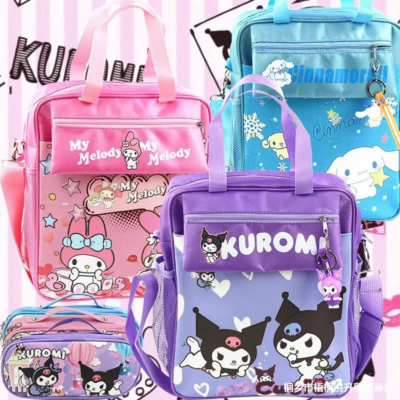 

Новая Водонепроницаемая Холщовая Сумка-тоут Sanrios Cinnamoroll Kuromi сумка через плечо My Melody портативная Аниме Сумка-карандаш для студентов