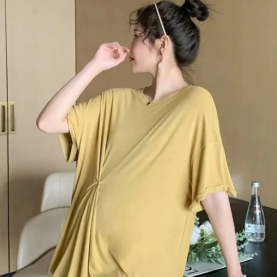 

Spring 2022 Maternity short sleeve shirt large size maternity dress2022