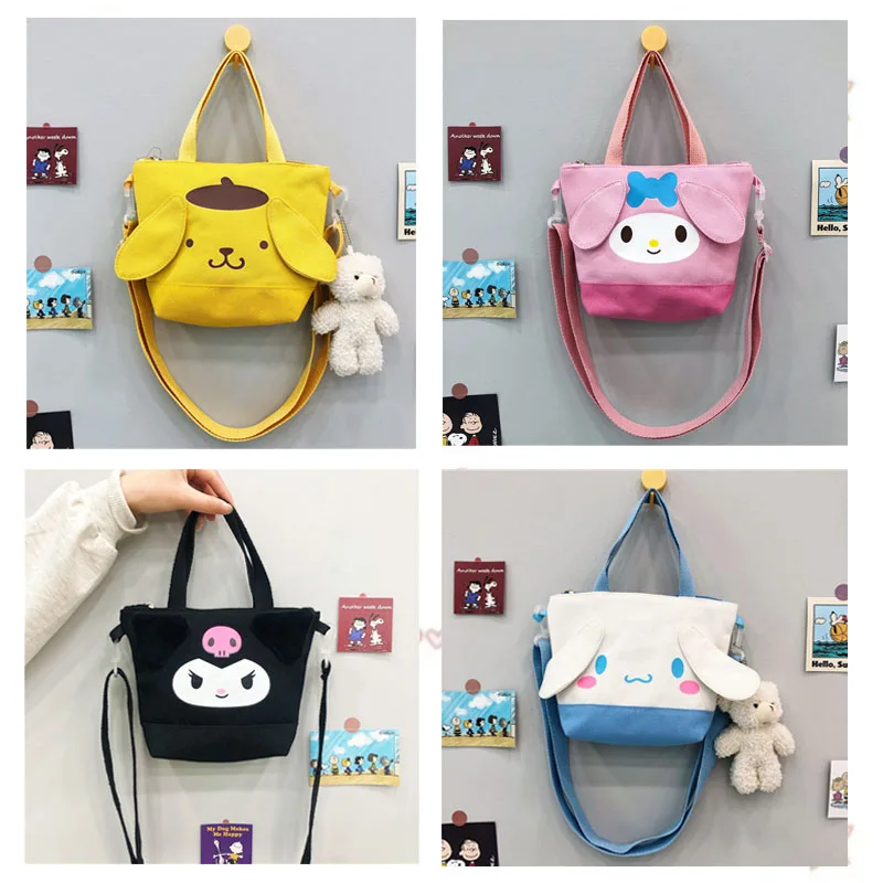 

Мультяшная аниме-фигурка Cinnamoroll Purin Dog Kuromi My Melody Ланч-бокс сумка милая сумка Kawaii милая сумка-мессенджер для хранения подарок для девушки
