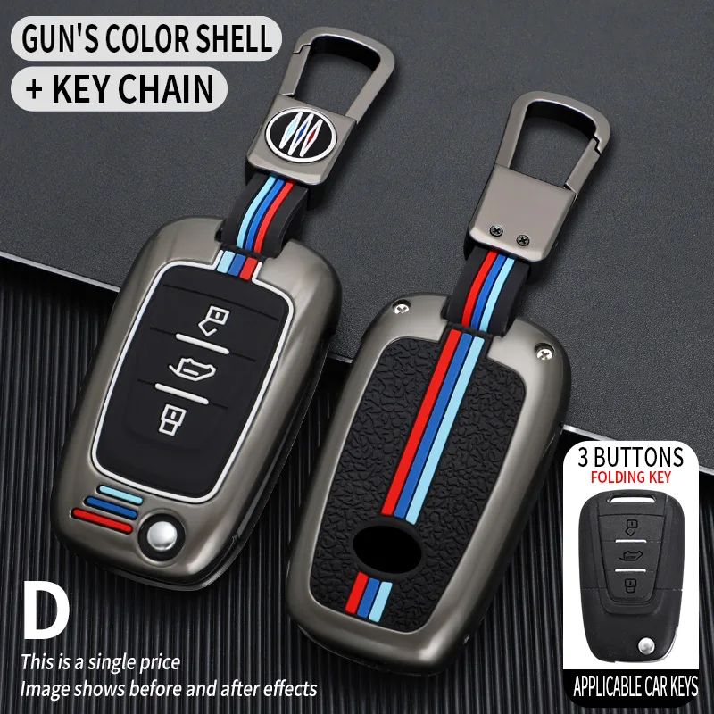 

Funda protectora para llave de coche, soporte para Ssangyong 2015, 2016, Tivoli, Rexton, Korando C, 3 botones, FOB, Accesorios p