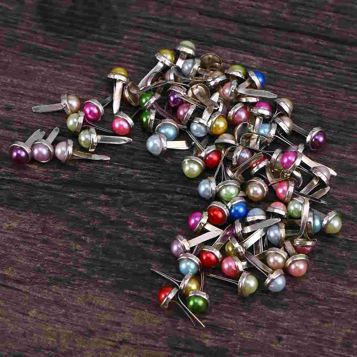 

Brads Fasteners Craft Scrapbooking Paperpearl Mini Round Embellishmentsmakingcrafts Large Snap Metal