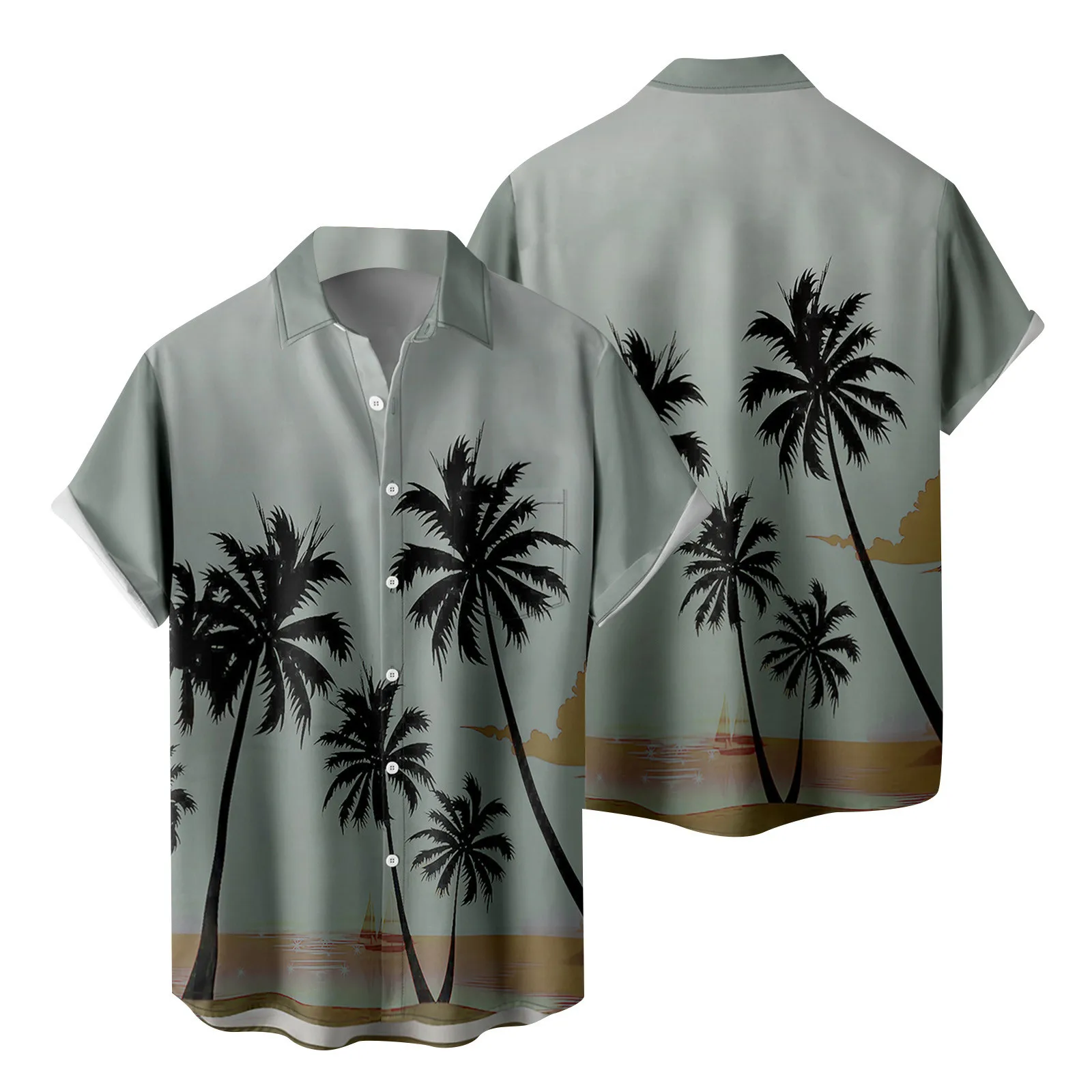 

Shirts Mens Mens Fashion And Leisure 3D Digital Printing Buckle Lapel Short Sleeve Shirt Top Long Sleeve Work Out Shirt