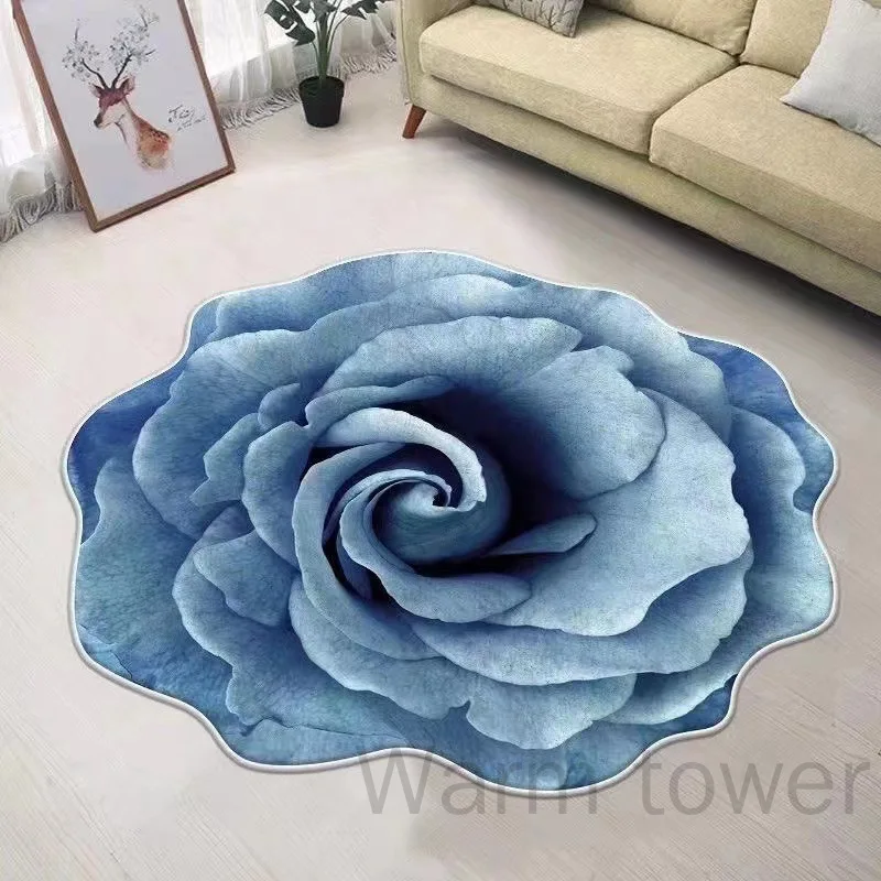 

Shaped Cashmere Carpet Plush Carpet Door Mat Flower-shaped Floor Mat Sofa Area Carpet Soft Absorbent Anti-slip Carpet Cloakroom