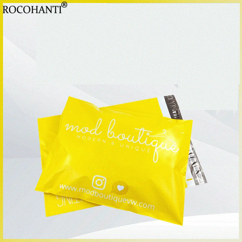 50 шт. оранжево-желтые полиэтиленовые пакеты с логотипом на заказ - купить по