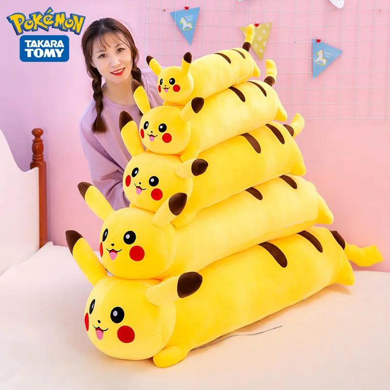 

Kawaii Pokemon мягкий милый плюшевый длинная хлопковая кукла Пикачу мягкая игрушка Ланч Подушка для сна подарок на день рождения Рождество для девочек и мальчиков