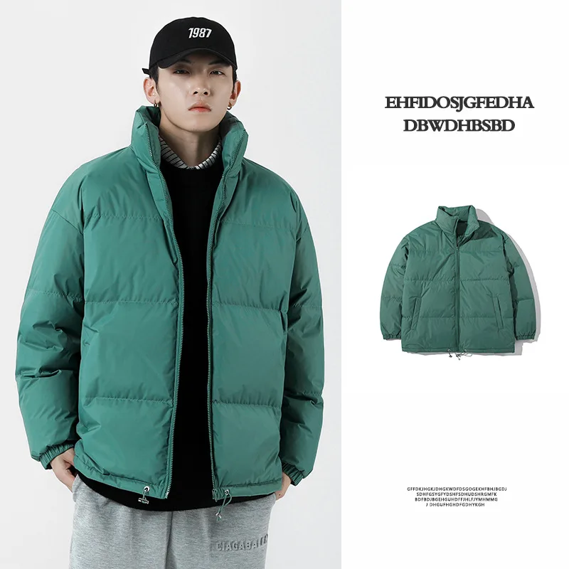 high quality! Couple's cotton jackets for men and women trend winter stand-up collar cold-proof solid color cotton jackets