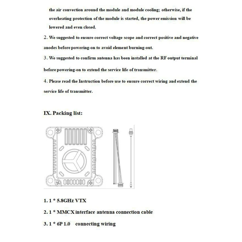 Видеопередатчик VTX 5 8 ГГц 3 Вт 48 каналов 25 МВт/5 МВт/1000 мВт/2000 МВт регулируемый для FPV