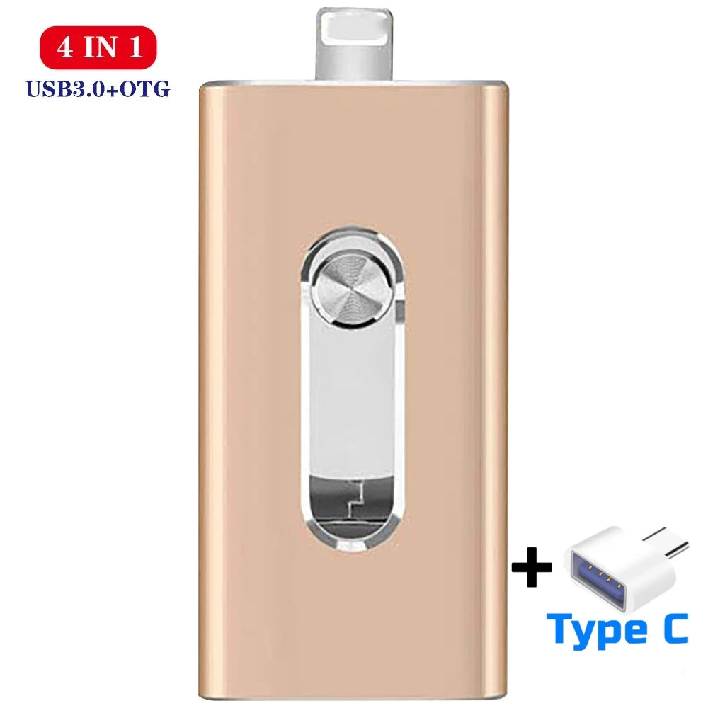 

Для iphone Lightning ios OTG флэш-накопитель, карта памяти, флешка, USB флэш-накопитель 32 ГБ 64 ГБ, флэш-накопитель USB 3,0 [Золото]