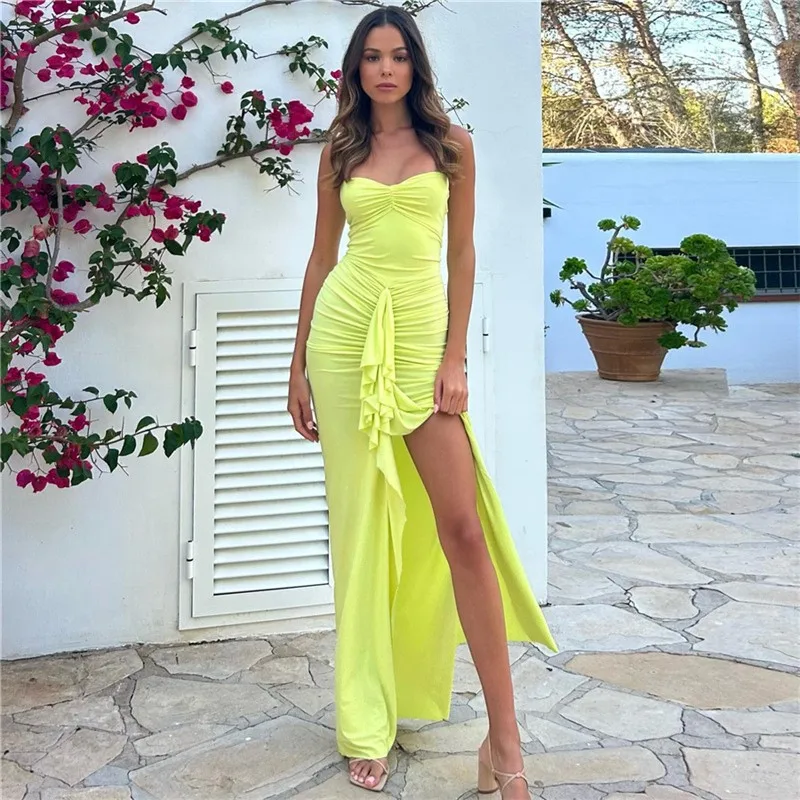

Pareo Beach Bath Exits Women 2023 To The Swim Dress New Winter Neck Hung Word Get Smoke Split Slim One Solid Polyester Swimsuit