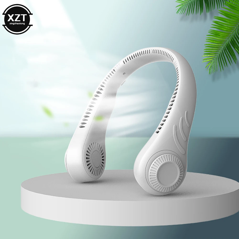 

Portable Hanging Mini Neck Fan Retro Mini Hand-Held Outdoor Lazy Sports Mute 360 Bladeless Fan USB Rechargeable 2000 mAh
