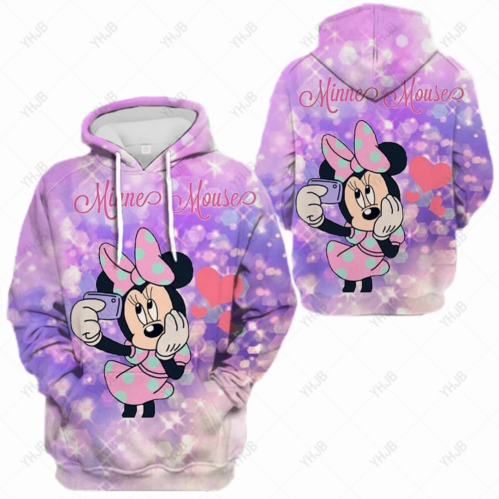 

Sweatshirt Women High Street Cartoon Disney Minnie Mickey Mouse Print Clothes Casual Crew Neck Sweater Bulk Items Wholesale Lots