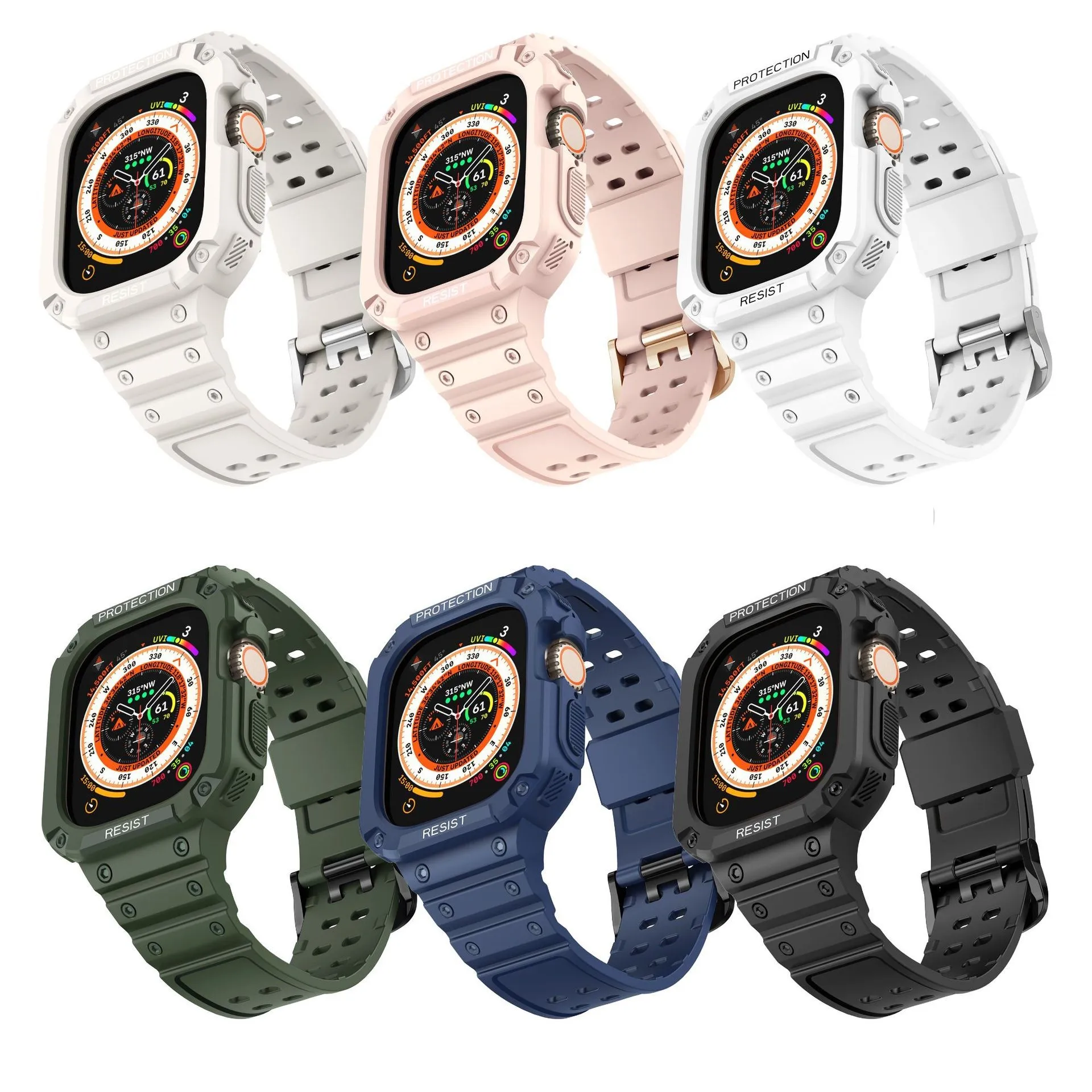 

Ремешок силиконовый для Apple Watch Series 8, ультравстроенный ремешок для телефона, 49 мм, iWatch 8, качественный аксессуар