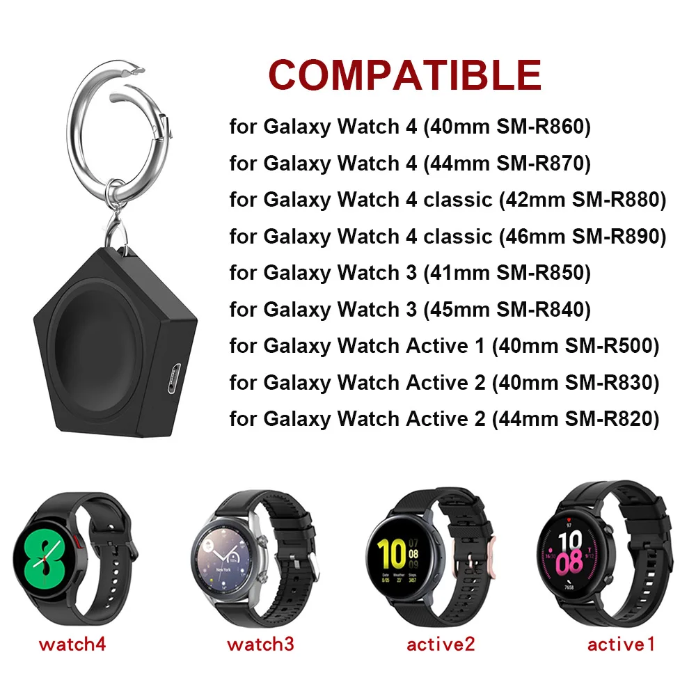Фото Адаптер зарядного устройства для Samsung Galaxy Watch ultra/7/6/5/4 Active 2/Watch 3 и Galaxy Watch FE/ Active 2, беспроводная зарядная док-станция для путешествий №2