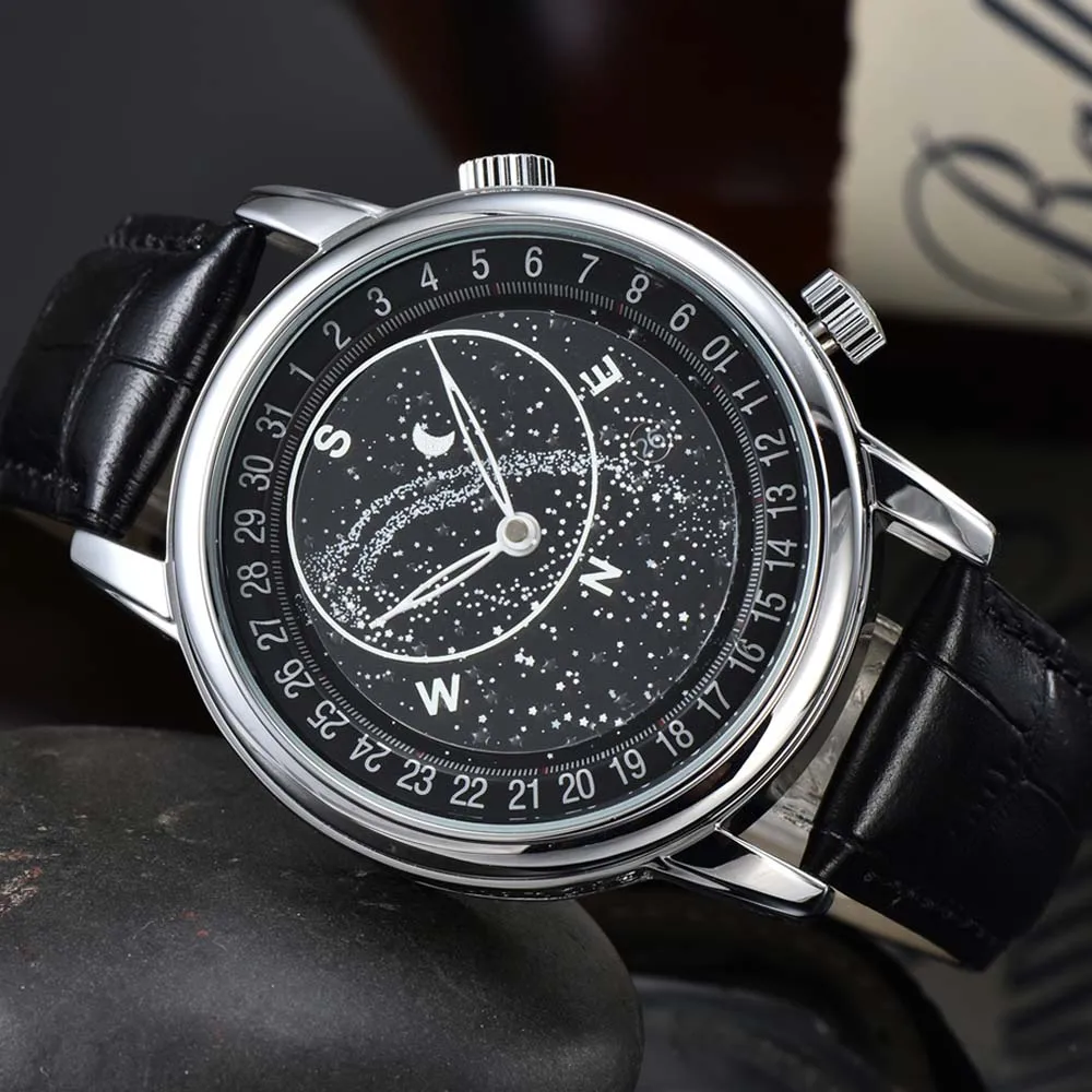 2022 Original Moon Phase Watches for Men Automatic Gypsophila Sky Dial Self Winding Mechanical Watch Sports Waterproof AAA Clock