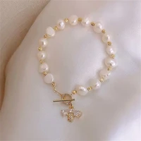 freshwater pearl micro inlaid zircon small bee bracelet female south korea ins fashion simple bracelet products factory