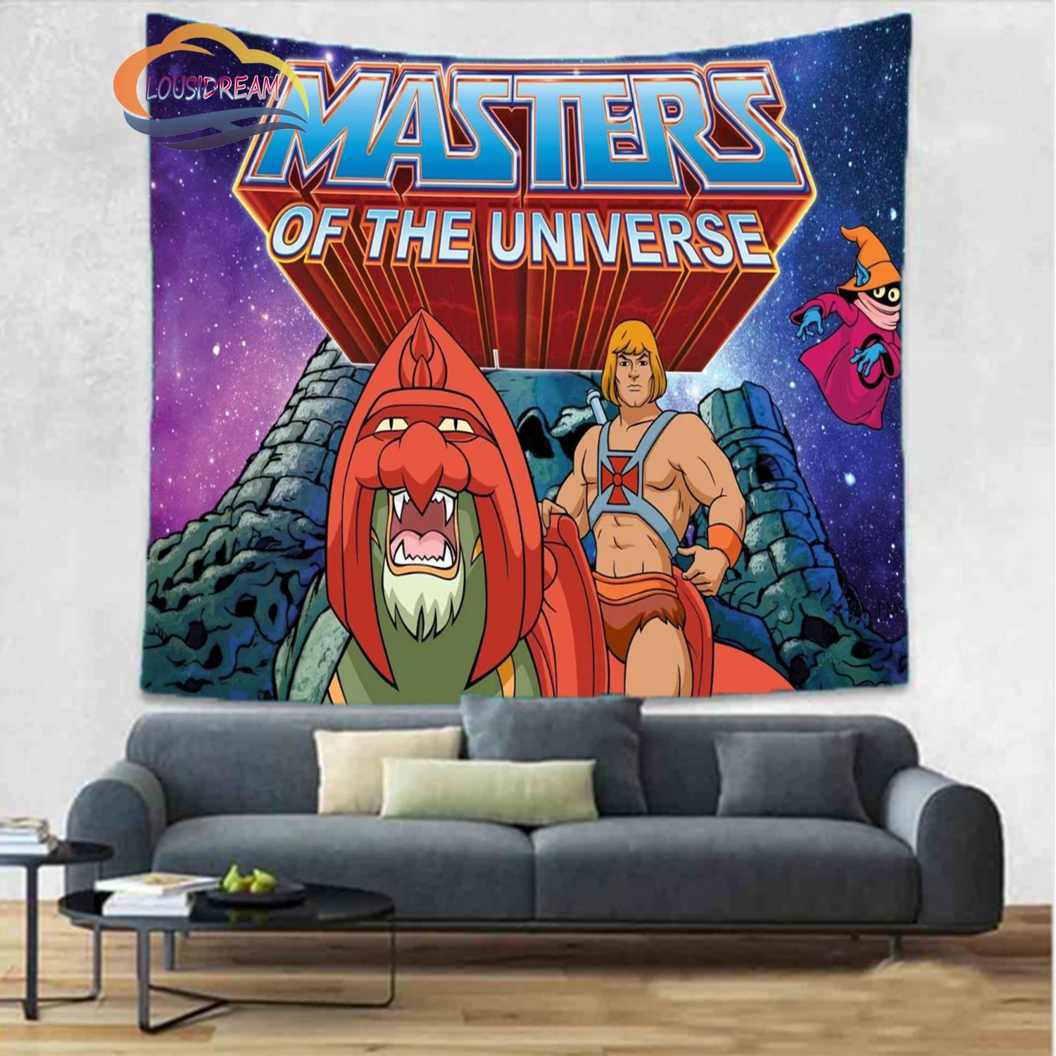 

Научная фантастика/приключения мультфильмы мастера Вселенной гобелен He-Man фон ткань настенная подвеска