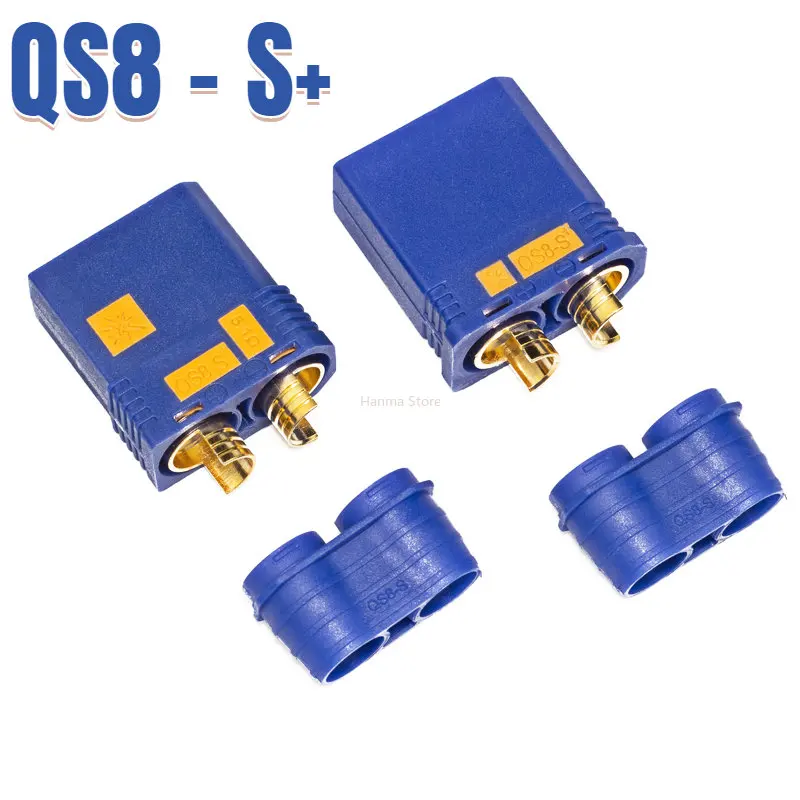 

5 Pairs QS8-S+ Heavy Duty Battery Connector Anti-Spark Gold Connector Large Power Plug for RC Car Plant Protection Drone