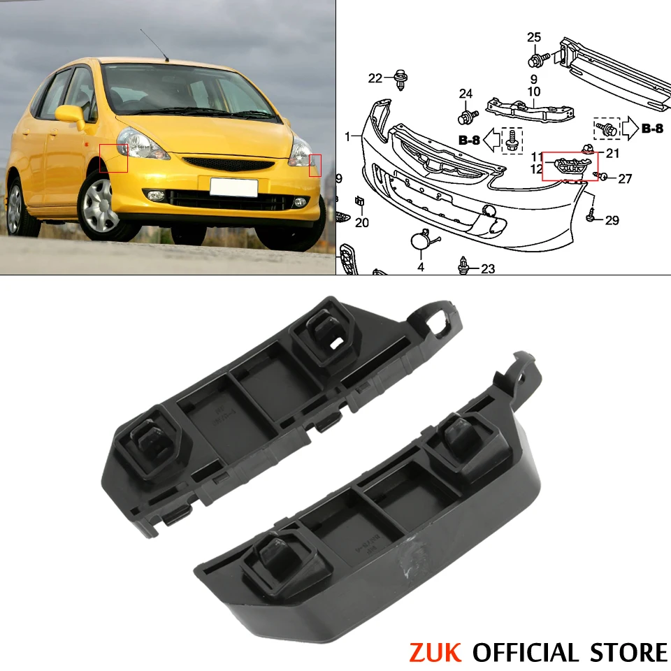 

Держатель бокового проставки переднего бампера ZUK для HONDA FIT JAZZ 2005 2006 2007 2008 GD1 GD3 1.3L 1.5L 71193-SAA-003 71198-SAA-003