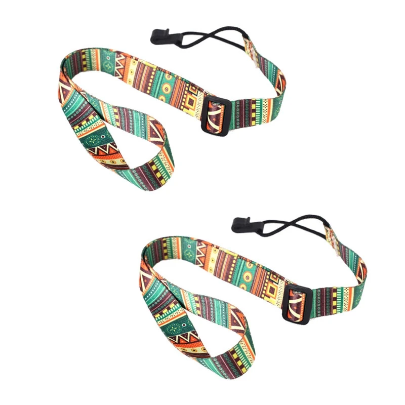 

2X Adjustable Soft Polyester Guitar Ukulele Guitar Acoustic Bass Shoulder Strap Belt Band Hook Strap