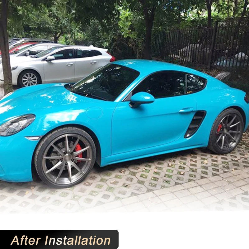 wstępnie za darmo z włókna węglowego do Porsche 718 Boxster Cayman 2-drzwiowe 2016-2018 Boczne otwory wentylacyjne Zestawy karoserii Dekoracja