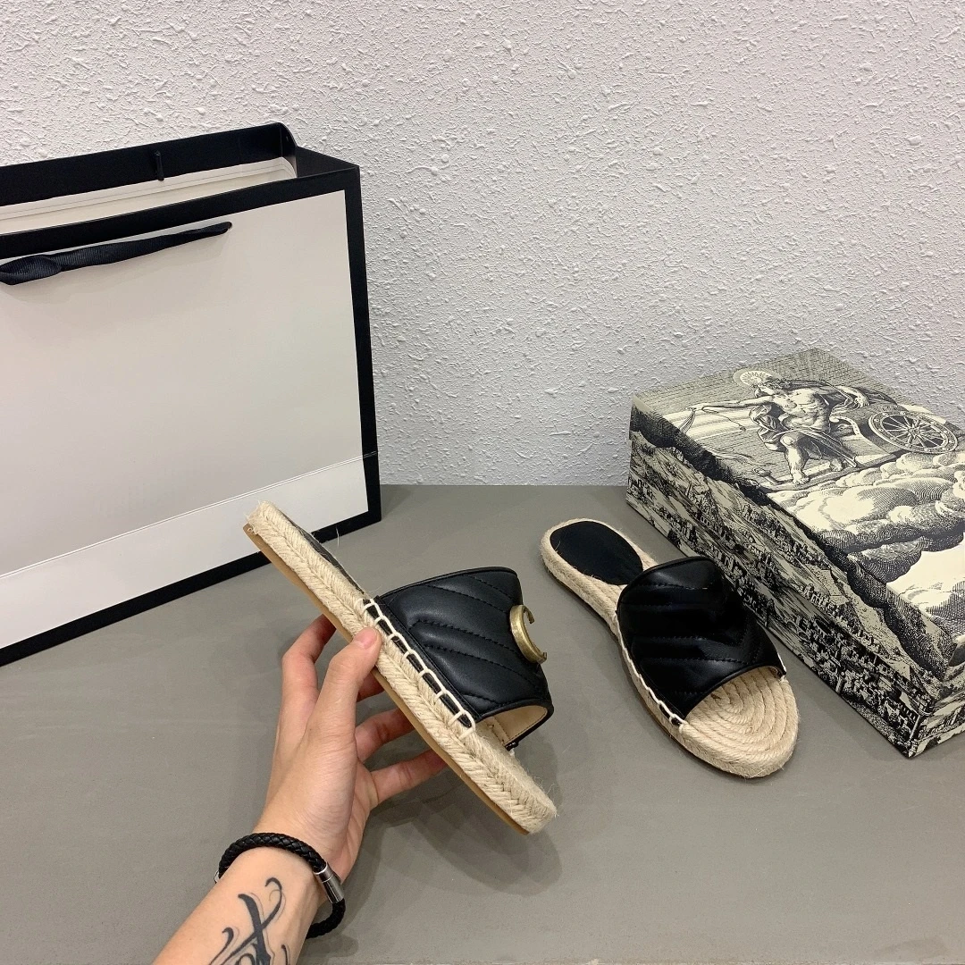 Женские туфли из пеньковой веревки роскошные дизайнерские в рыбацком стиле