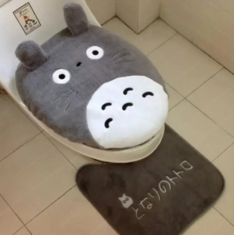 Totoro мой сосед Кот плюшевый чехол на сиденье унитаза в стиле аниме для ванной