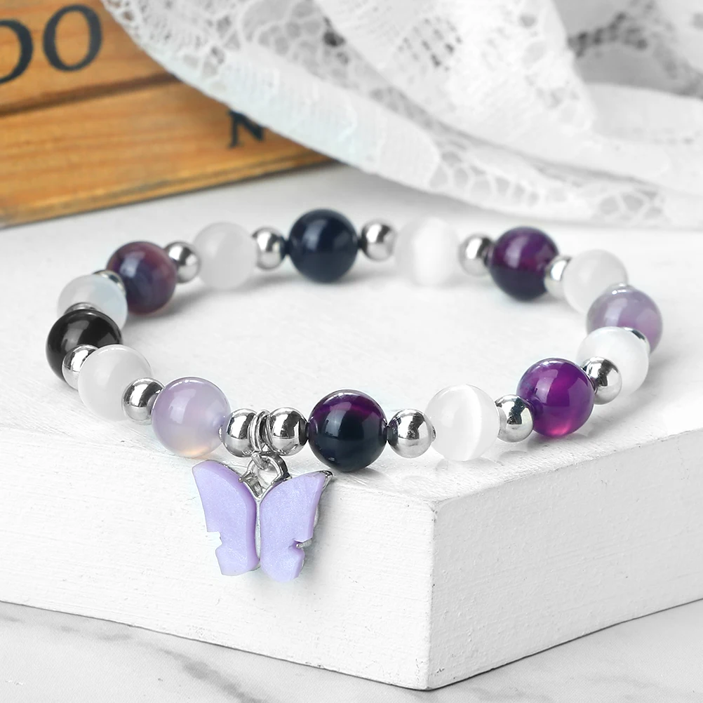 Женский браслет из бисера 8 мм цвета в ассортименте