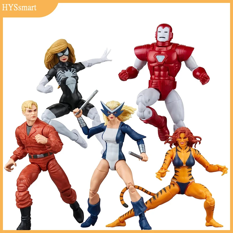 

Original Marvel Legends The West Coast Avengers Ironman Tigra Spider Woman Mockingbird Hank Pym 5-Pack 6" Action Figure Toys