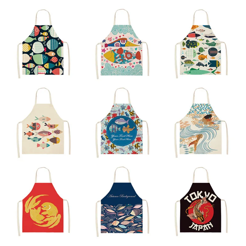 

Кухонные фартуки для мужчин и женщин, водонепроницаемый, с защитой от жира, из хлопка и льна, домашний текстиль, шеф-повара, 68*55 см