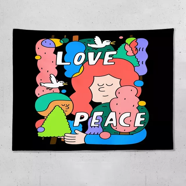 

Tapestry Wall Hanging Bedroom Decor Blanket Hippie Background Illustrations Mural Decoration Mural Kawaii Decor