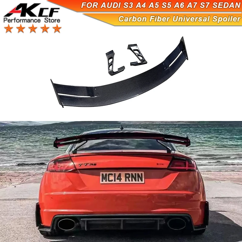 

Carbon Fiber Universal Rear Spoiler Trunk Tailgate For Audi S3 A4 A5 S5 A6 A7 S7 RS7 Sedan TT TTRS MK3 R8 Car Universal Wing