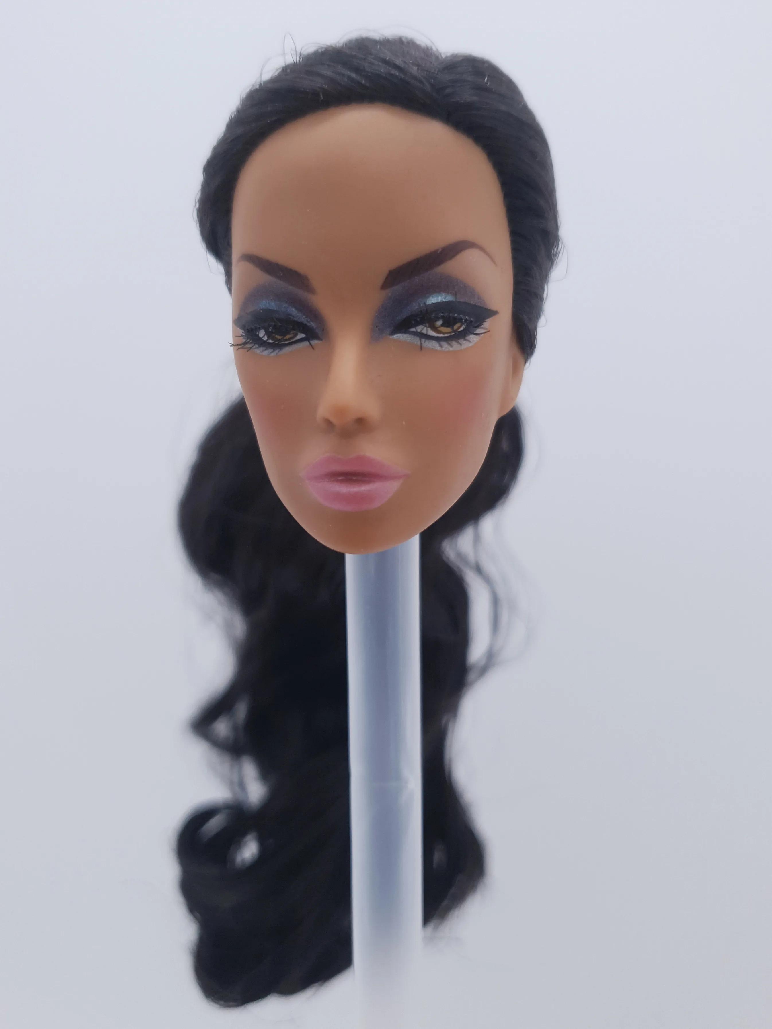 

Модный Королевский Мак Паркер FR белая кожа черные волосы масштаб 1/6 целостность Кукольная голова OOAK