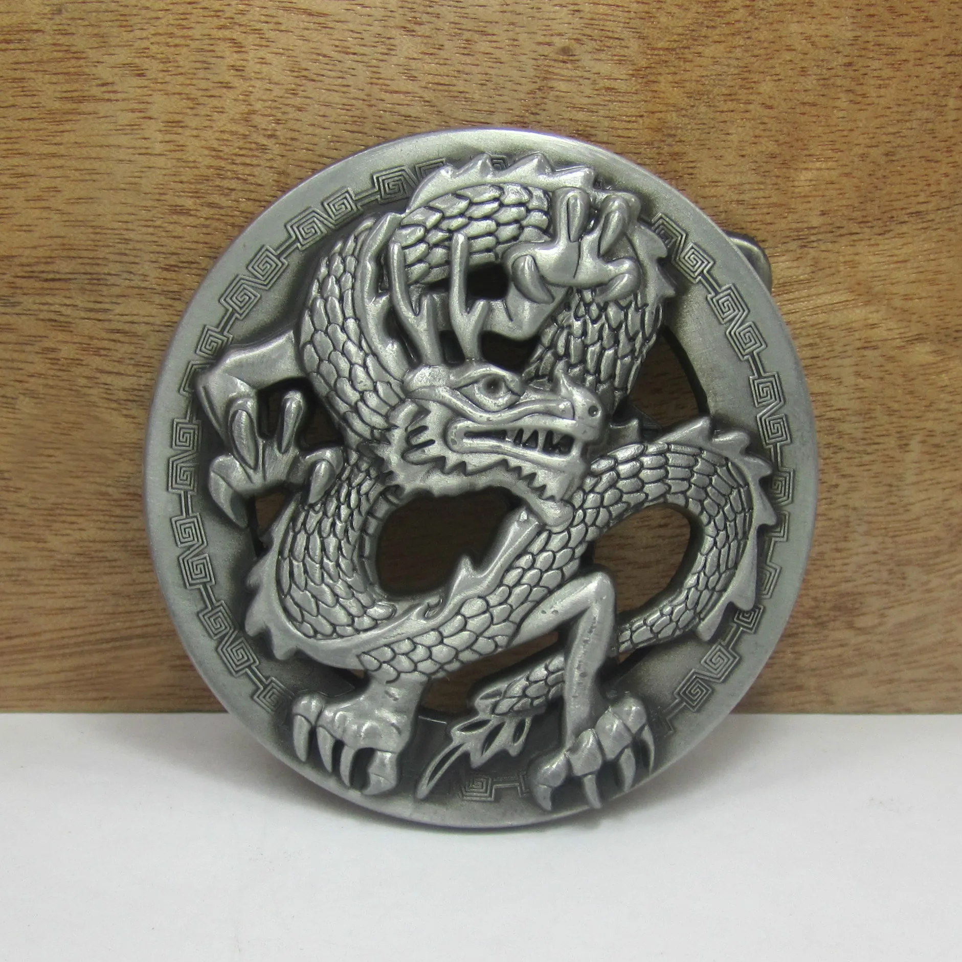 Круглая модная пряжка для ремня с драконом в ковбойском стиле животными из