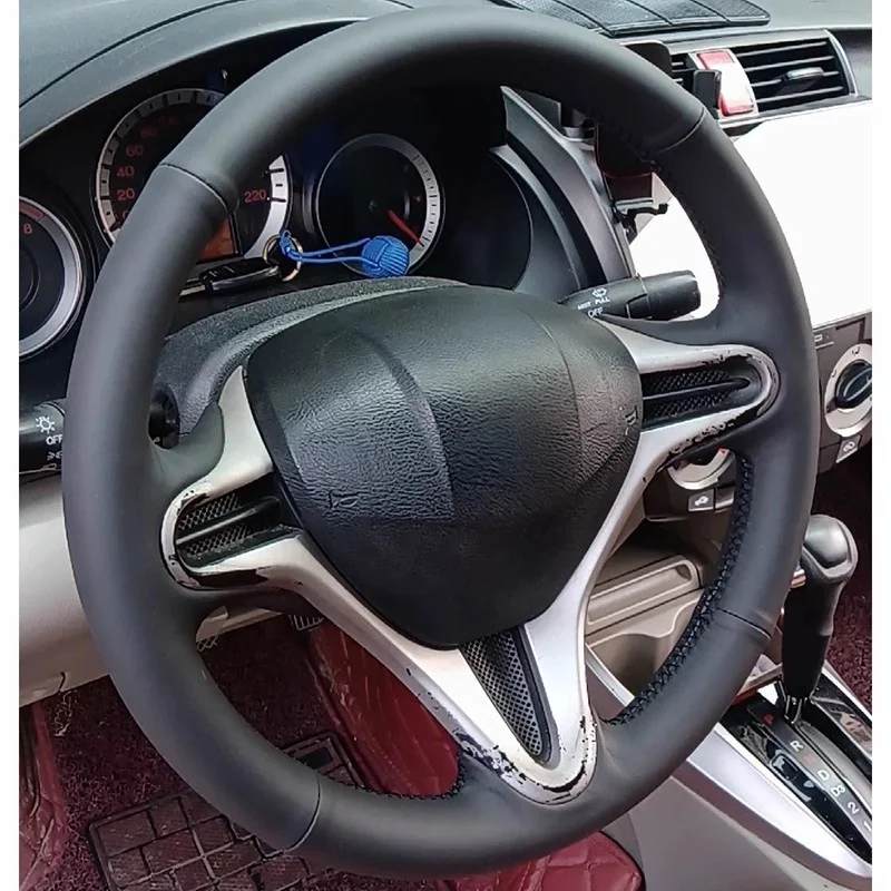 

Кожаный чехол на руль автомобиля из микрофибры для Honda Fit Jazz City 2009-2013 Insight 2010 2011 2012 2014, автомобильные аксессуары