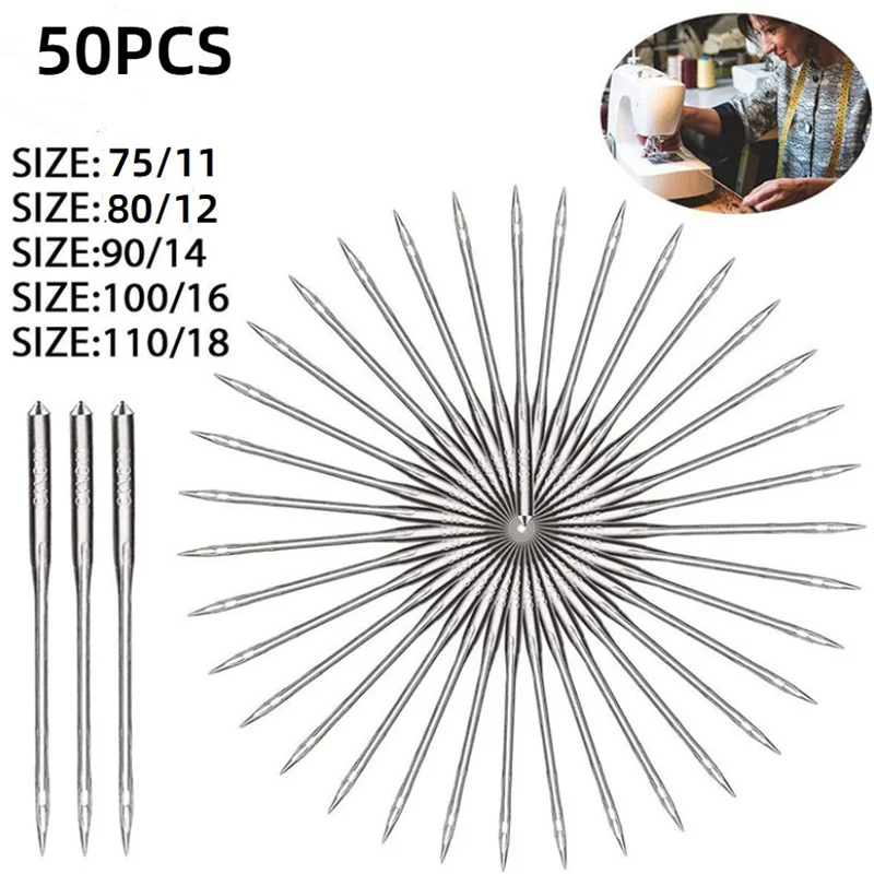 

50pcs Sewing Machine Needles Sewing-Machine-Needles Neddle-Set Knitting Home for Domestic Mixed Sewing-Needles Threader