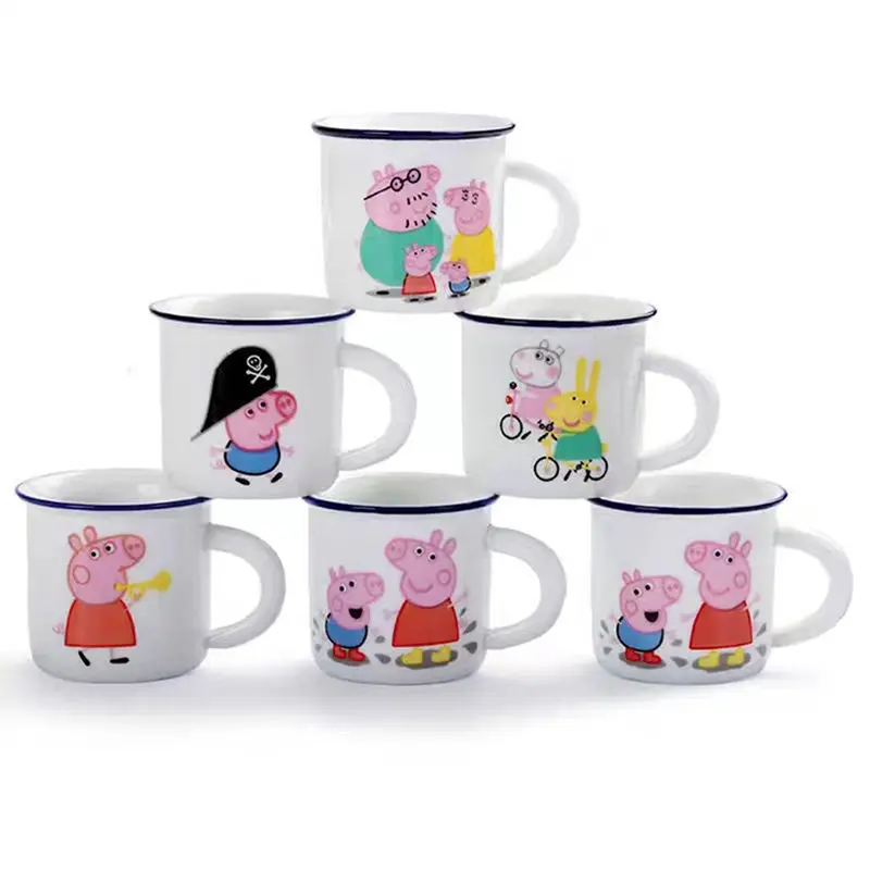 

Peppa Pig Series Peppa George Cute Ceramic Small Cup Kindergarten Students Home Children's Water Cup Children's Ceramic Cup