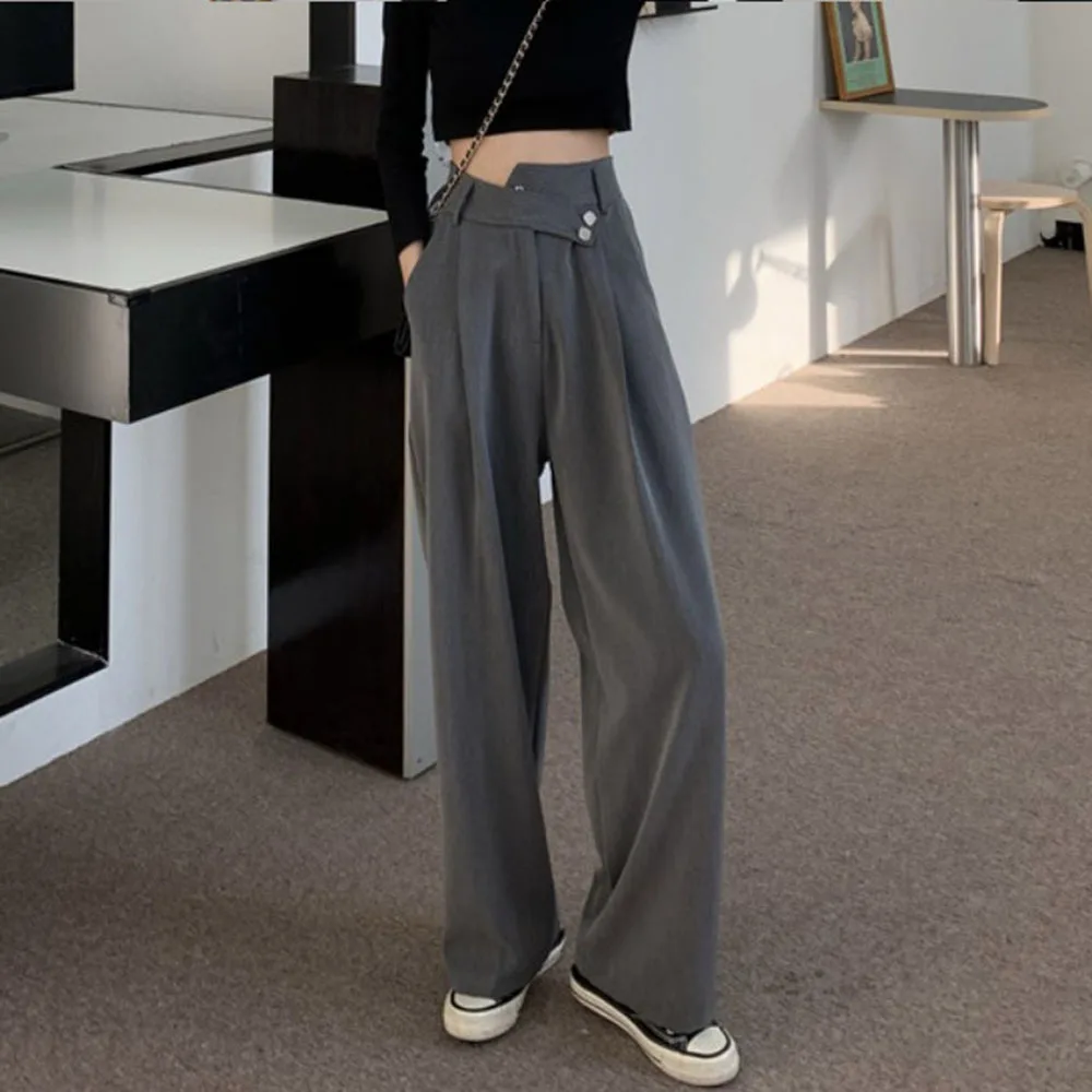 

Women's Sweatpant Spring 2022 New Casual Mopping Drape Trousers Korean High Waist Slim Fit Straight Loose Wide-leg Pants S-5XL