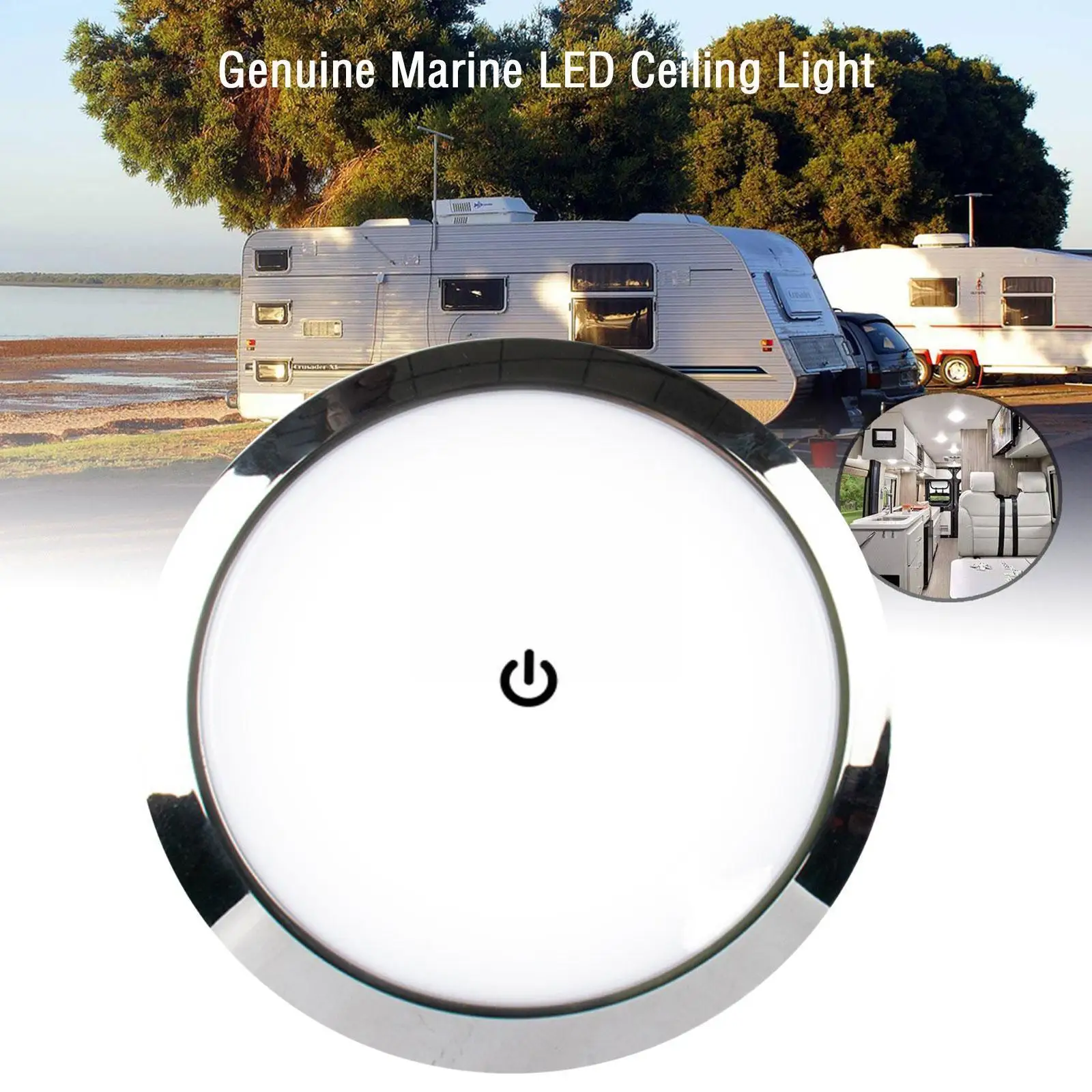 12V 24V RV Caravan LED Ceiling Dome Roof Light Interior Lamp For Motorhome Camper Caravan Accessories Marine Ceiling Roof L D4U7
