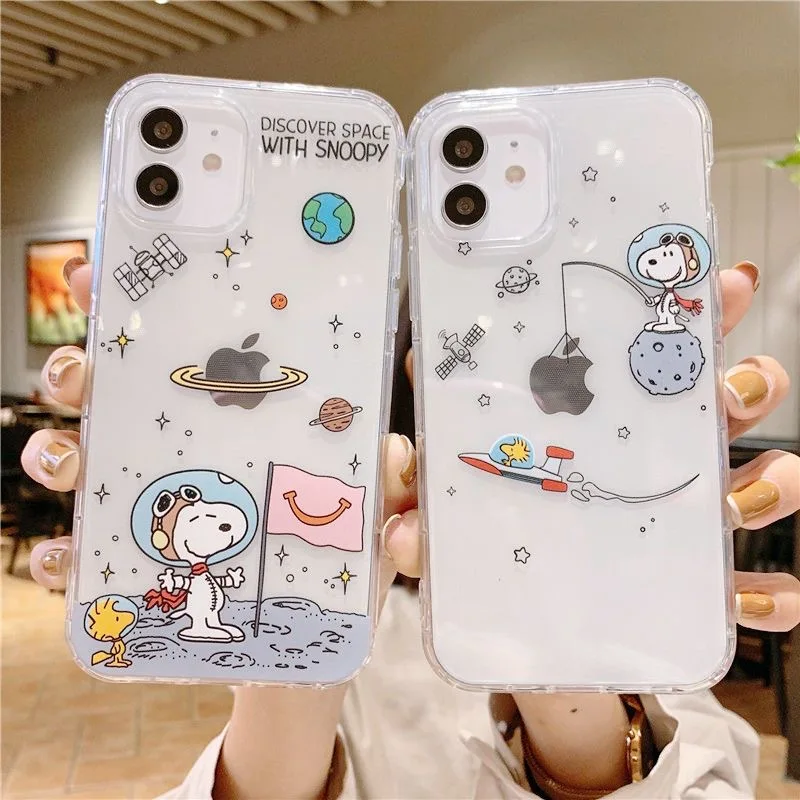 

funny cartoons dogs snoopies charlie brown Phone Cases For iPhone 14 13 12 11 Pro Max Mini XR X MAX 8 7 Plus Transparent Cover