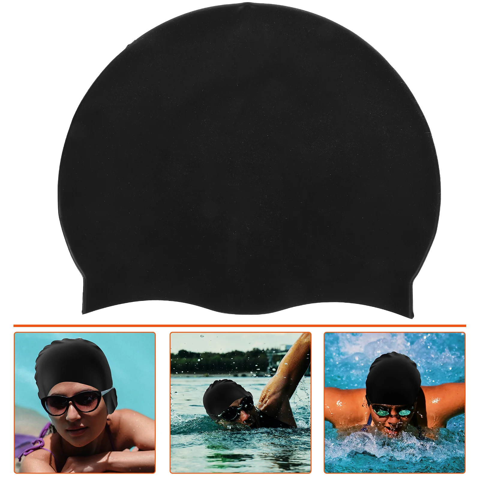 

Silicone Swim Caps for Long Hair Waterproof Dome Cap Cap Elastic Ear Protection Bathing Cap Men Swimming Practice Surfing Hat