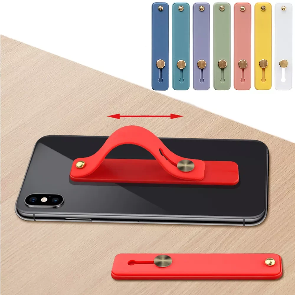 

1PC Candy Color Silicone Phone Lazy Holder Push Pull Grip Stand Finger Ring Hand Band Bracket Universal Phones Accessory Tools F
