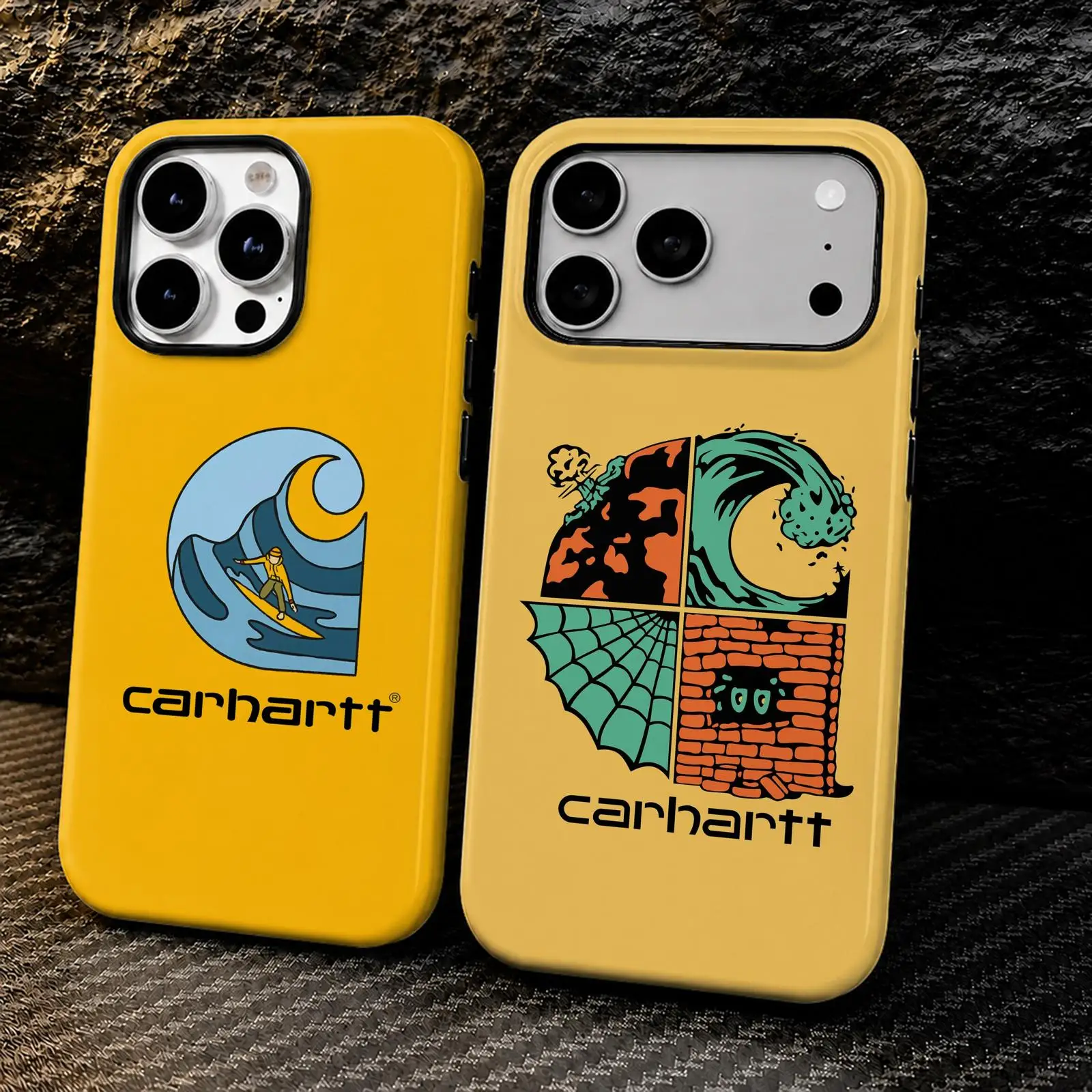 Фото Модный чехол C-CarharTT для iPhone 17 16 15 14 13 12 11 Pro Max Air, двухслойный, противоударный, защитный, 2-в-1 №1